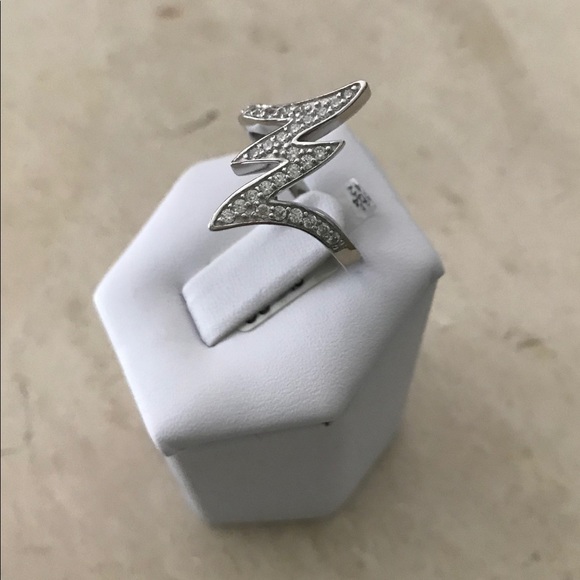Sterling Silver Cz Zig Zag Ring - Picture 9 of 16